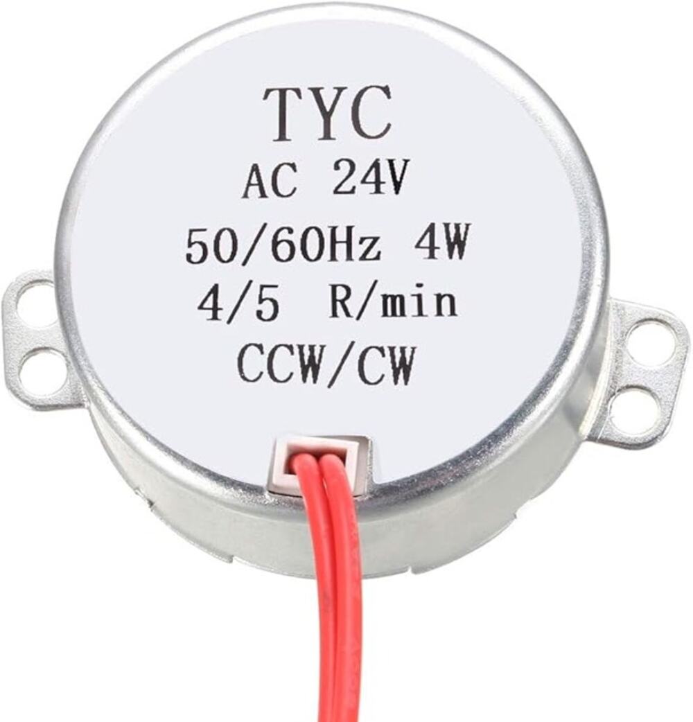 uxcell Synchronous Motor AC 24V 4-5RPM Double Flat Shaft